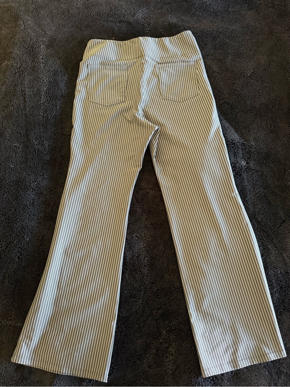Halara Flex High Waisted Striped Work Flare Pants (Black with White Stripes, L) - Picture 2 of 3